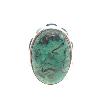 Barse 925 Sterling Silver Vintage Real Turquoise & Malachite Ring Size 9