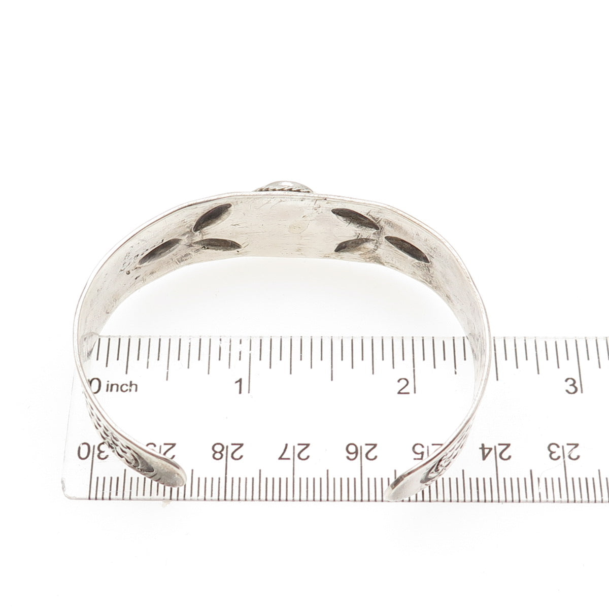 Old Pawn 925 Sterling Silver Vintage Tyrone Turquoise Adjustable Bracelet 6.5"