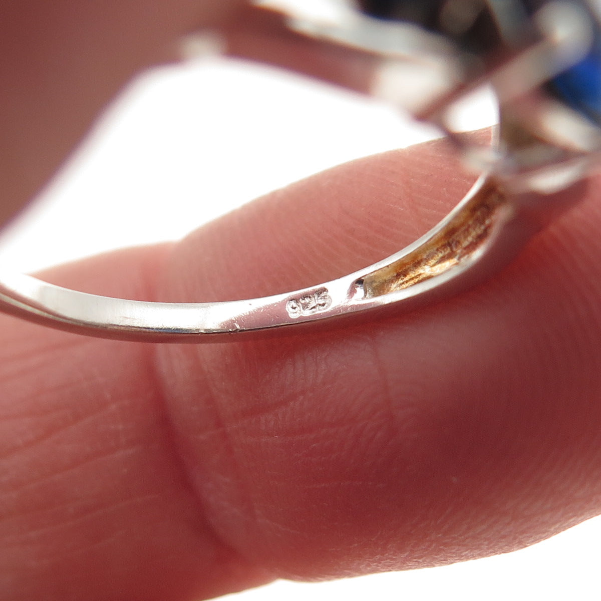 Chuck Clemency 925 Sterling Silver Lab-Created Sapphire Ring Size 7
