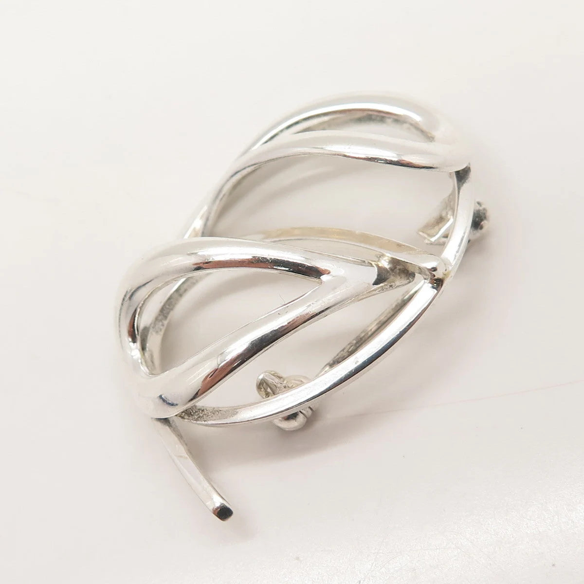 925 Sterling Silver Vintage Modernist Pin Brooch
