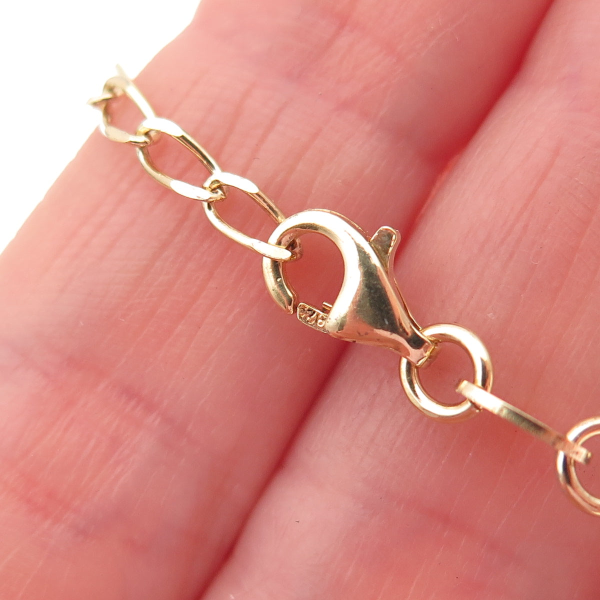 GioIelli Di Valenza 925 Sterling Gold Plated Italy Dangle Beads Necklace 16-18"