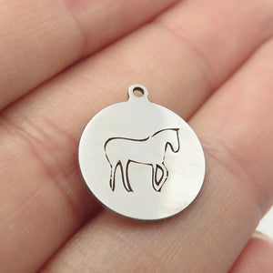 925 Sterling Silver USA Two In Town Horse Charm Pendant