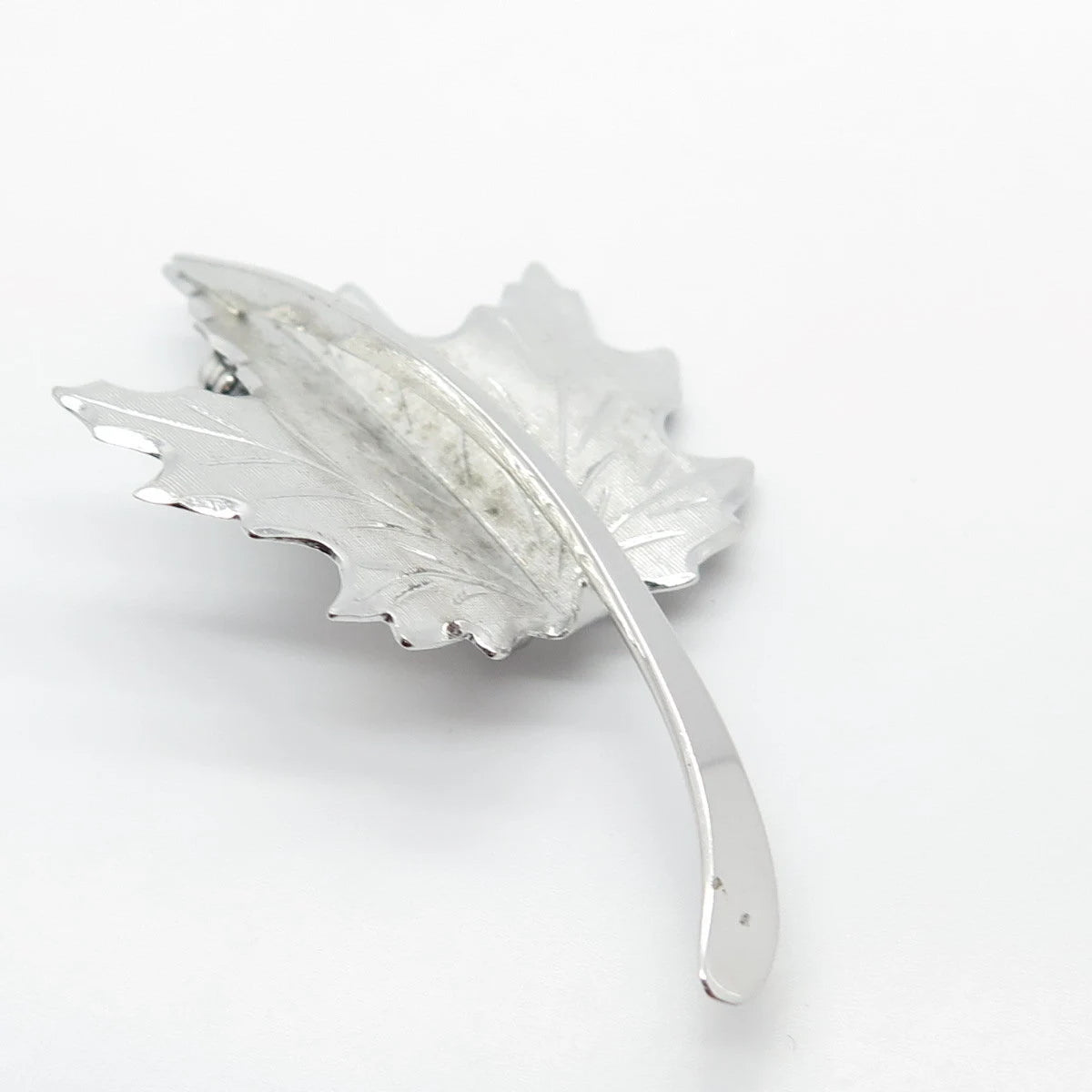 925 Sterling Silver Vintage Beau Leaf Pin Brooch