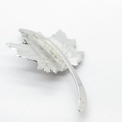 925 Sterling Silver Vintage Beau Leaf Pin Brooch