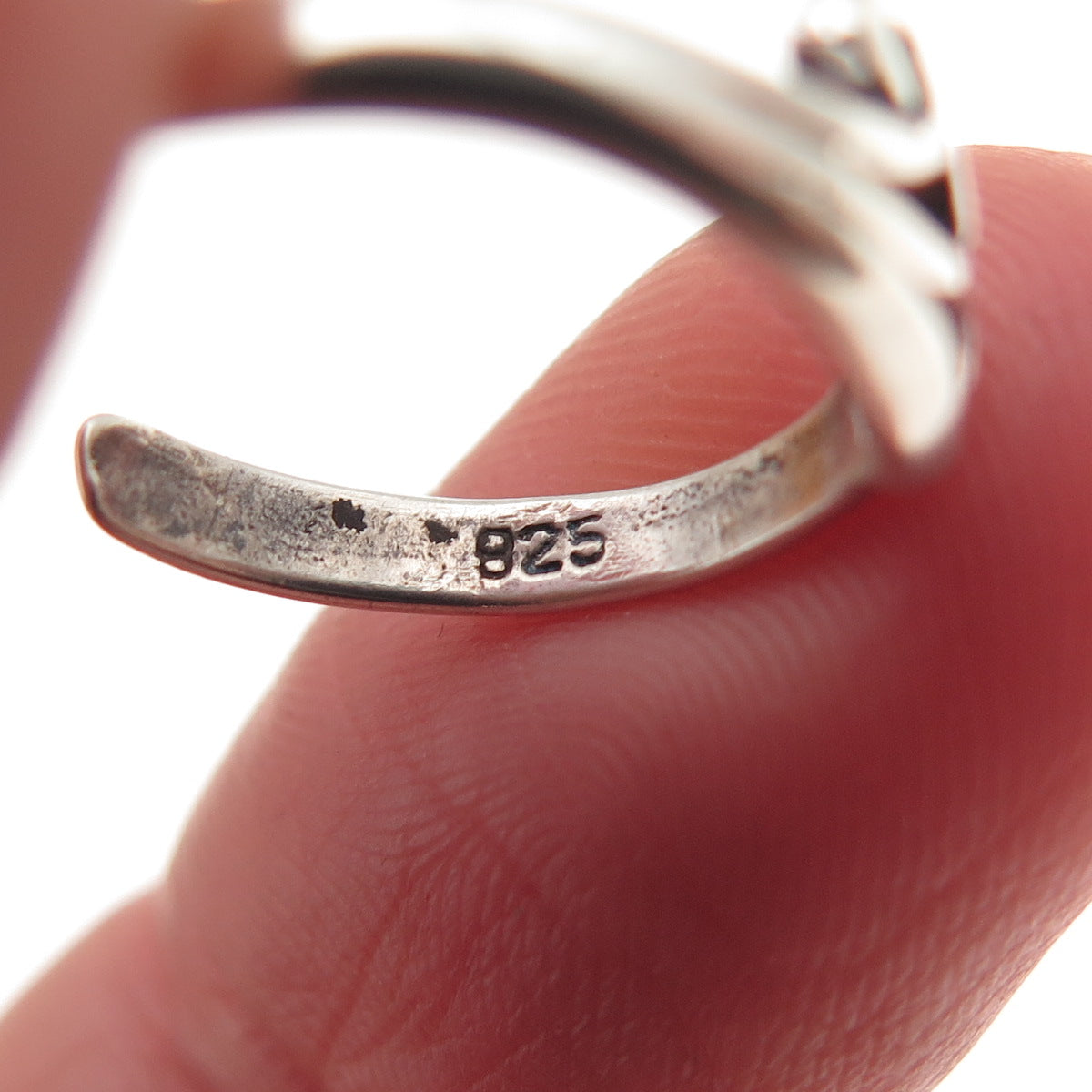 925 Sterling Silver Vintage Wave Oxidized Adjustable Ring Size 2.75