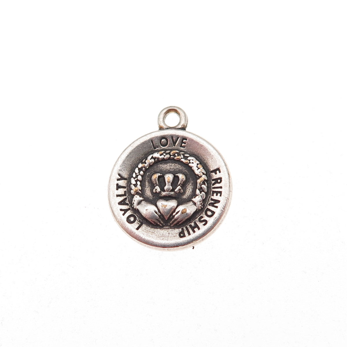 Alex & Ani 925 Sterling Silver 2018 Irish Claddagh Oxidized Charm Pendant