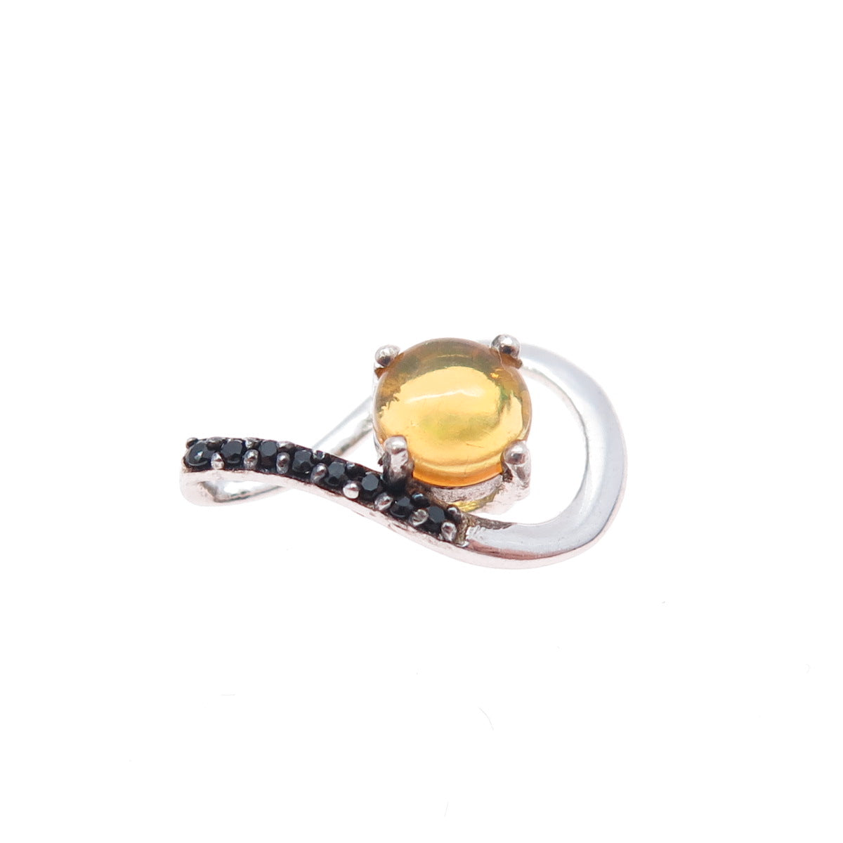 CHUCK CLEMENCY 925 Sterling Silver Real Opal & Spinel Minimalist Charm Pendant