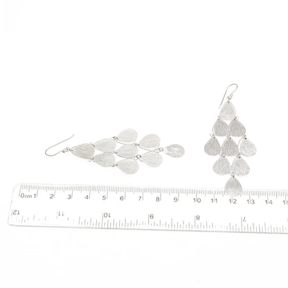 925 Sterling Silver Textured Raindrop Dangle Earrings