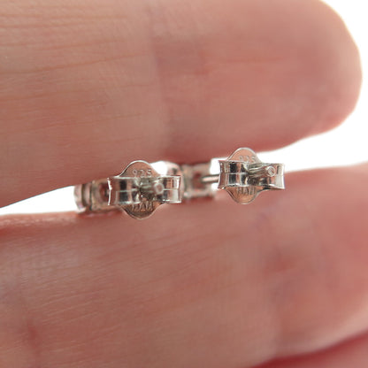 HAN 925 Sterling Silver Round-Cut C Z Stud Earrings