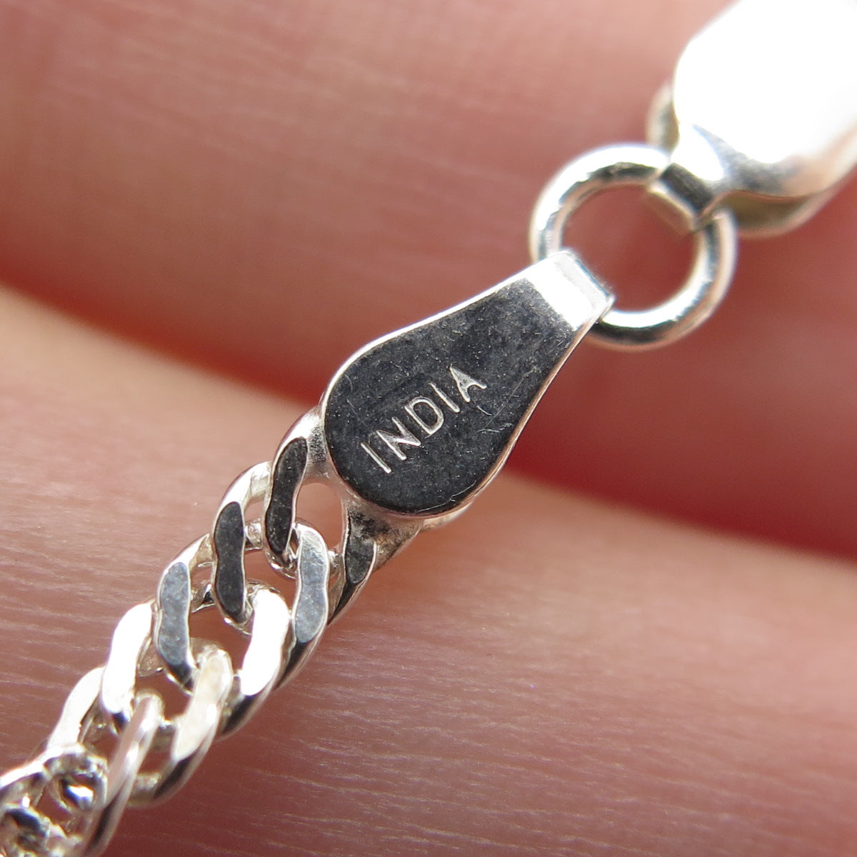 925 Sterling Silver Vintage Singapore Chain Necklace 16"