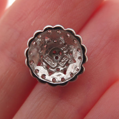 ESPO Joseph Esposito 925 Sterling Silver Round-Cut C Z Floral Stud Earrings