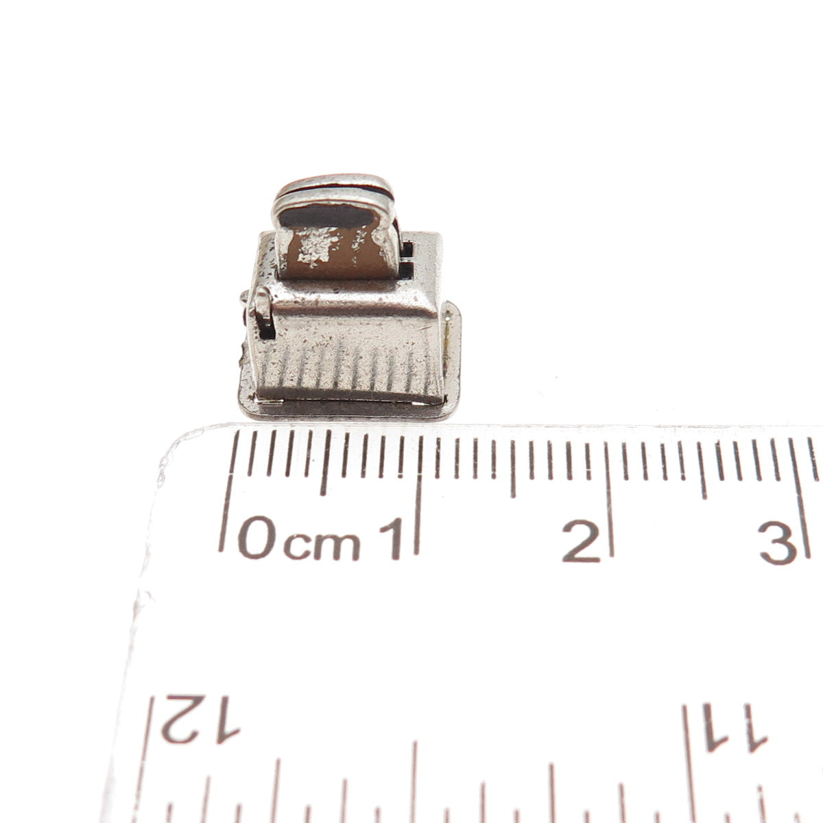 925 Sterling Silver Antique Art Deco Enamel Toaster Articulated 3D Mini Pendant