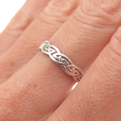 Avon 925 Sterling Silver Vintage Celtic Knot Oxidized Band Ring Size 6.25