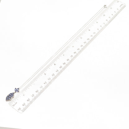 Chuck Clemency 925 Sterling Silver Real Tanzanite Cable Chain Necklace 20"