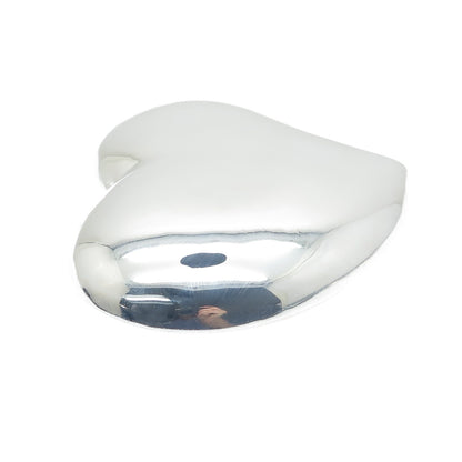 925 Sterling Silver Vintage Modernist Puffy Heart Belt Buckle