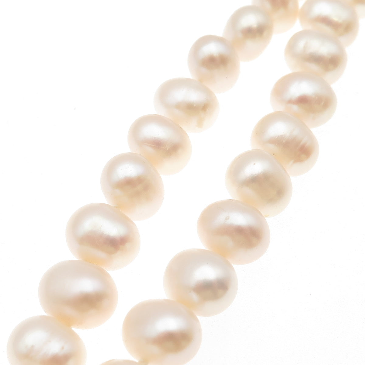 LUCAS LAMETH 925 Sterling Silver Vintage Real Baroque Pearl Beaded Necklace 24"