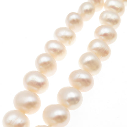 LUCAS LAMETH 925 Sterling Silver Vintage Real Baroque Pearl Beaded Necklace 24"