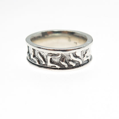 925 Sterling Silver Vintage Song of Solomon Judaica Band Ring Size 8.25