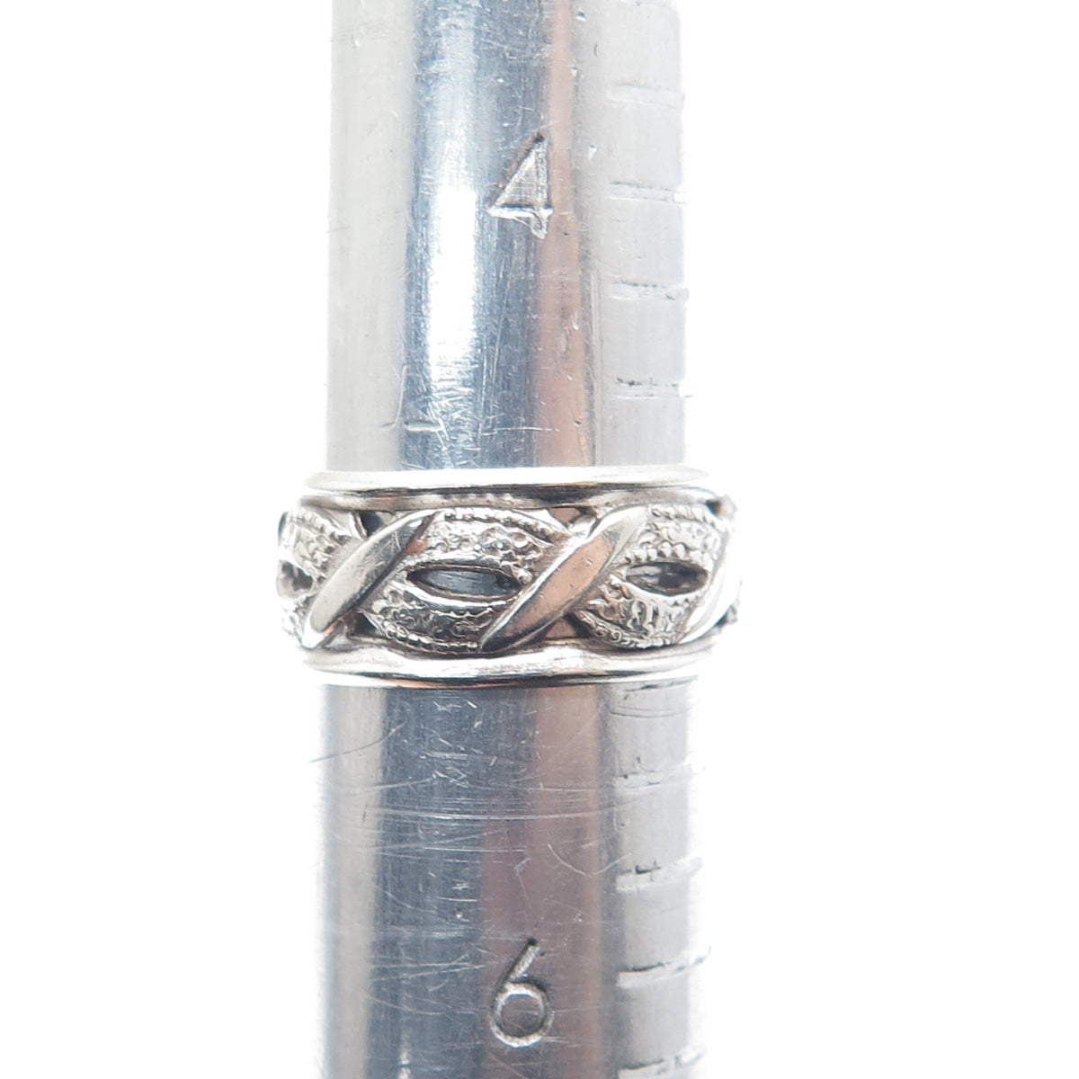 ESPO Joseph Esposito 925 Sterling Silver Vintage Woven Band Ring Size 5.25