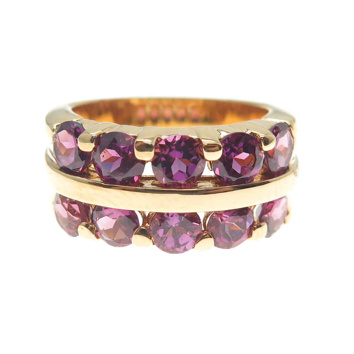 M.R.F. RESOURCES LTD. 925 Sterling Silver Gold Plated Real Amethyst Ring Size 6