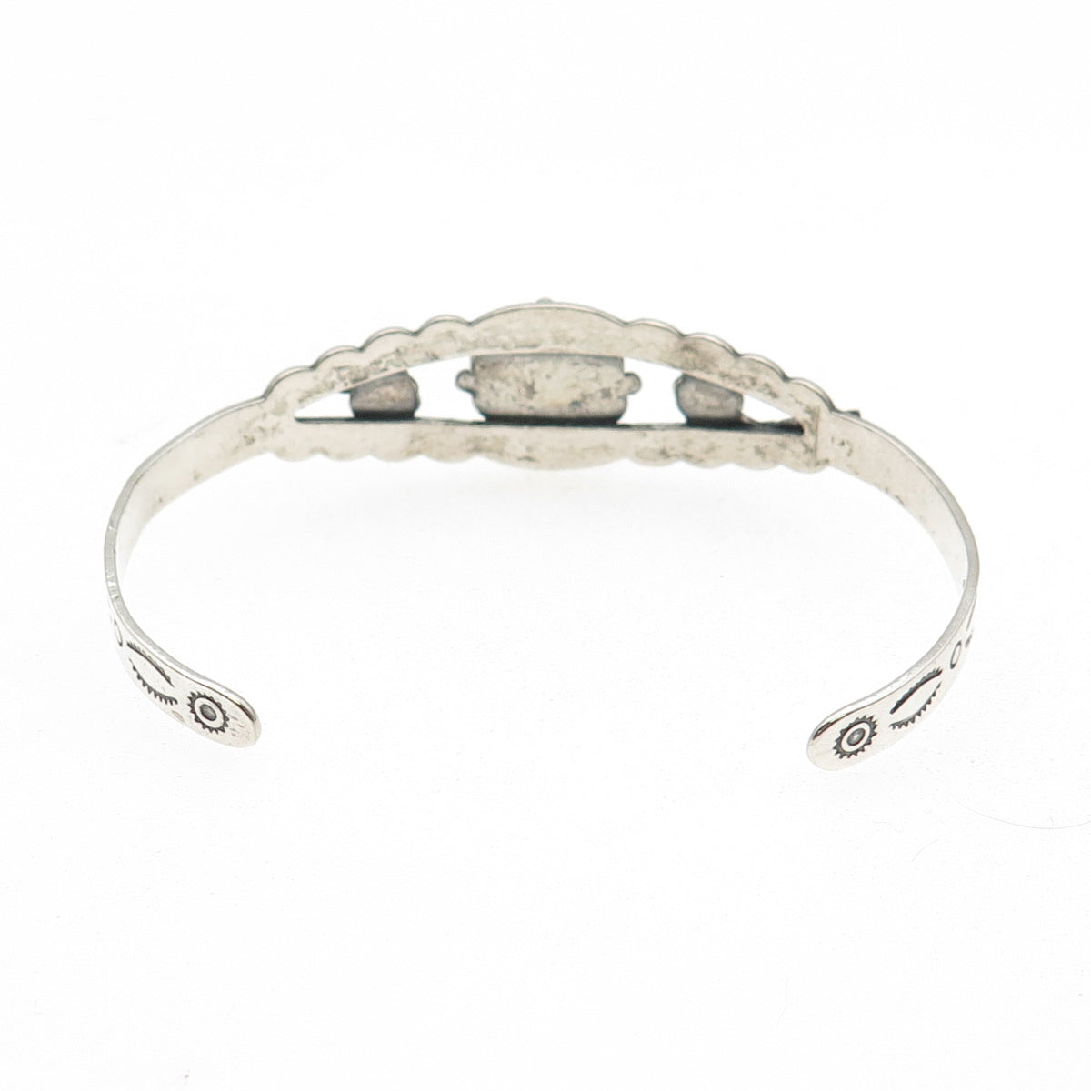 Bell Trading Post Old Pawn Sterling Bisbee Turquoise Adjustable Cuff Bracelet 6"