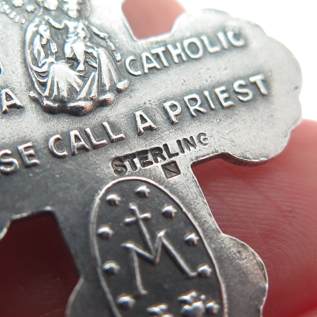 925 Sterling Silver Antique Art Deco 4-Way Cross Emergency Oxidized Pendant
