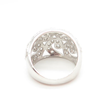 ROSS SIMONS 925 Sterling Silver Round-Cut C Z Spiral Dome Ring Size 6.5