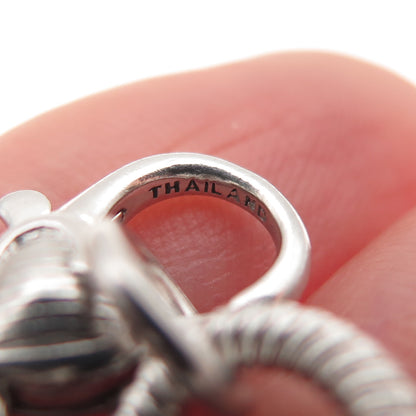 JUDITH RIPKA 925 Sterling Silver Real MOP & C Z Heart Charm Bracelet 7"