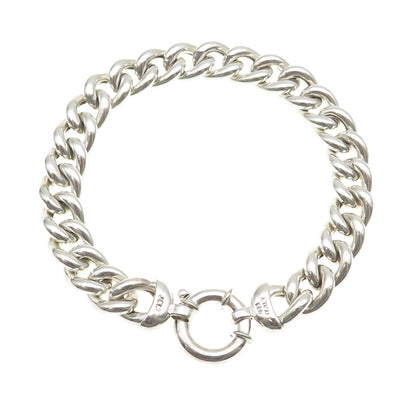 JCM Jacmel Mauritius 925 Sterling Silver Vintage Italy Cuban Link Bracelet 8.25"