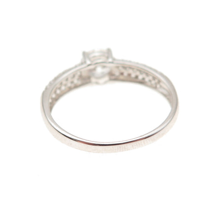 925 Sterling Silver Round-Cut C Z Engagement Ring Size 8