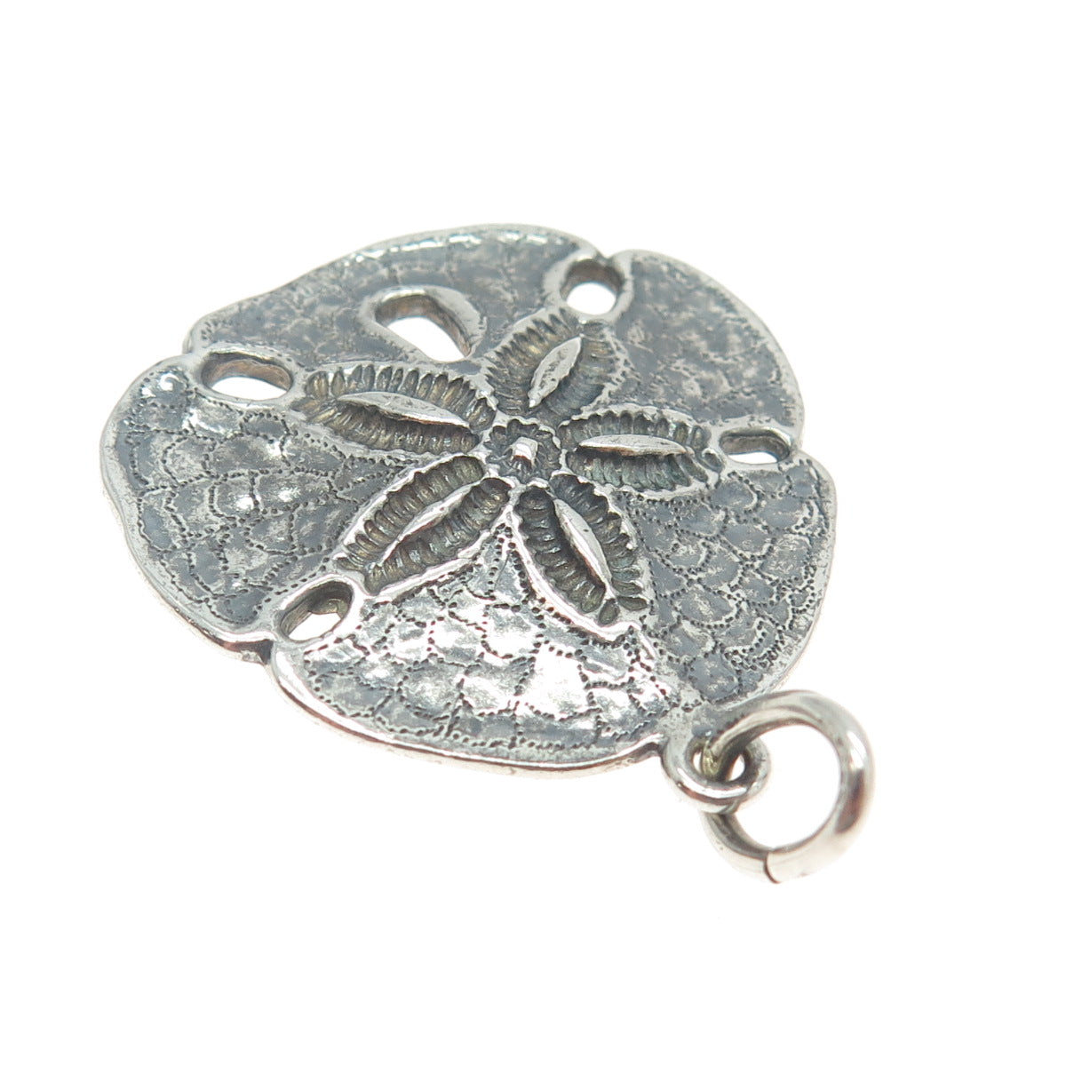 GOLD CREATION 925 Sterling Silver Vintage Sand Dollar Charm Pendant