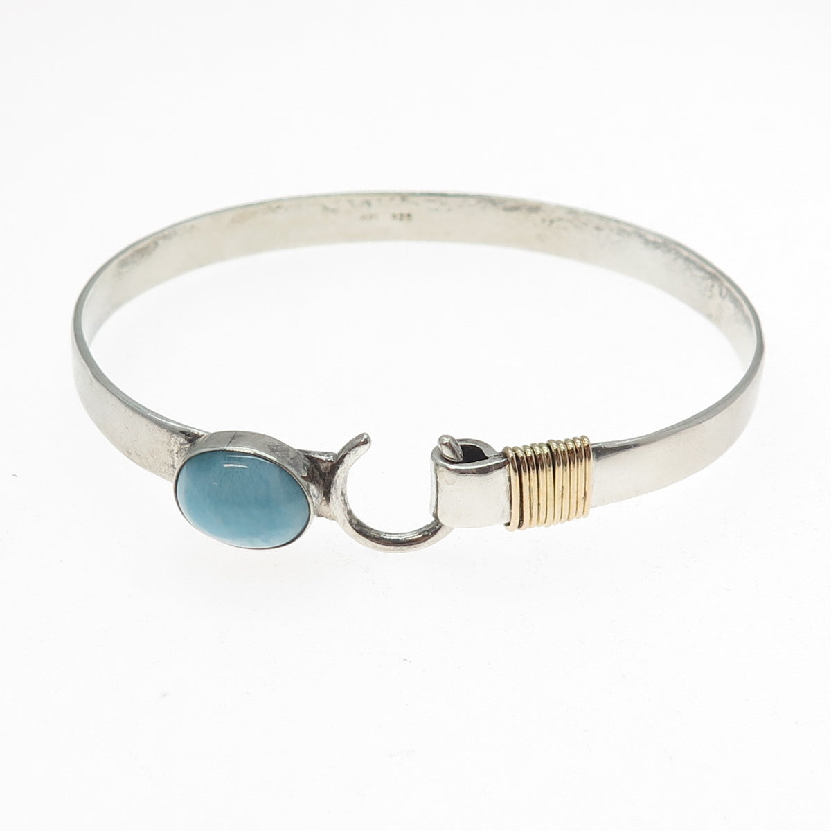 ANGEL STUDIOS Sterling Silver Vintage Larimar Sound of Freedom Bracelet 6.75"