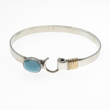 ANGEL STUDIOS Sterling Silver Vintage Larimar Sound of Freedom Bracelet 6.75"