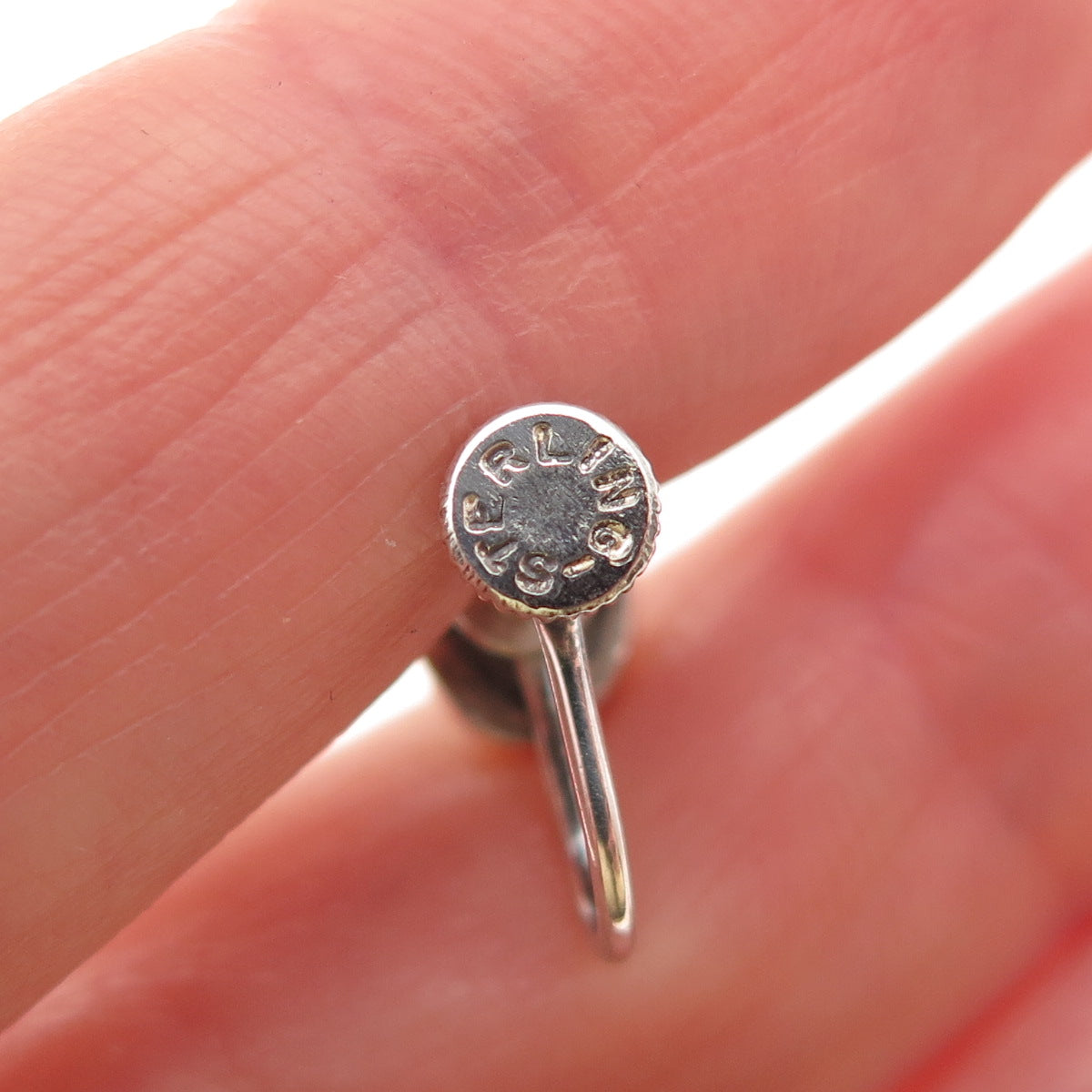 Old Pawn 925 Sterling Silver Vintage Turquoise Tribal Screw Back Earrings