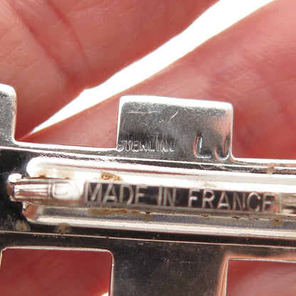 Lester Jackson Navajo Old Pawn 925 Sterling Vintage Cross French Hair Barrette