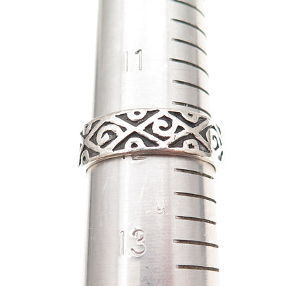 925 Sterling Silver Vintage Spiral Oxidized Ring Size 12