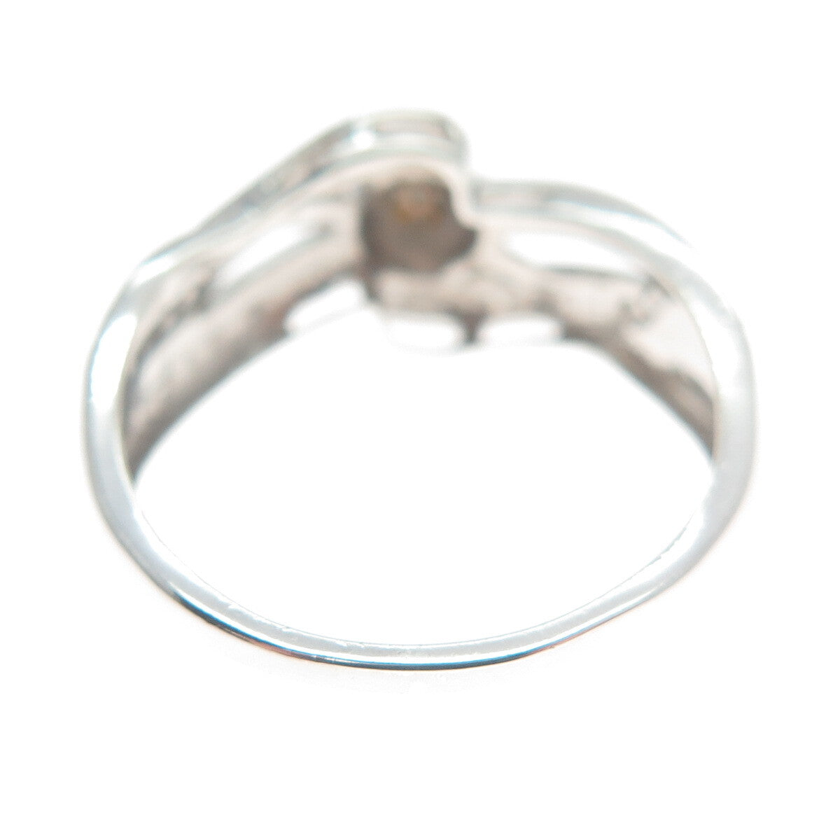 CHUCK CLEMENCY 925 Sterling Silver Real Round-Cut Diamond Ring Size 8.25
