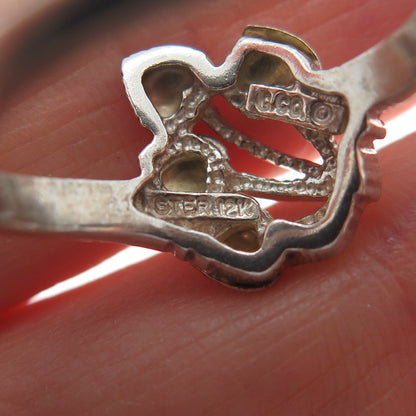 COLEMAN CO. 12K Rose & Yellow Gold Sterling Vintage Black Hills Ring Size 7.25