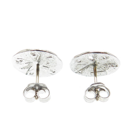 DANECRAFT 925 Sterling Silver Vintage Sand Dollar Textured Stud Earrings