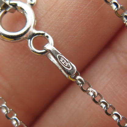 925 Sterling Silver Round-Cut C Z Stirrup Rolo Chain Necklace 16"