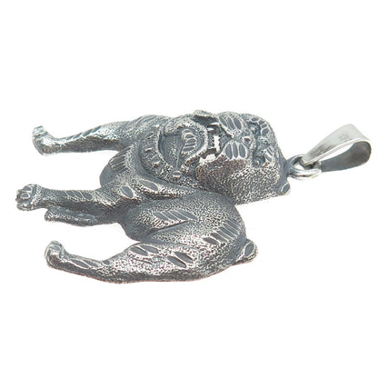 1 OF A KIND 925 Sterling Silver Vintage Bulldog Dog Pendant