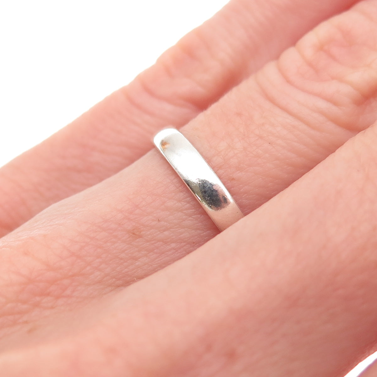 925 Sterling Silver Vintage Classic Wedding Band Ring Size 5