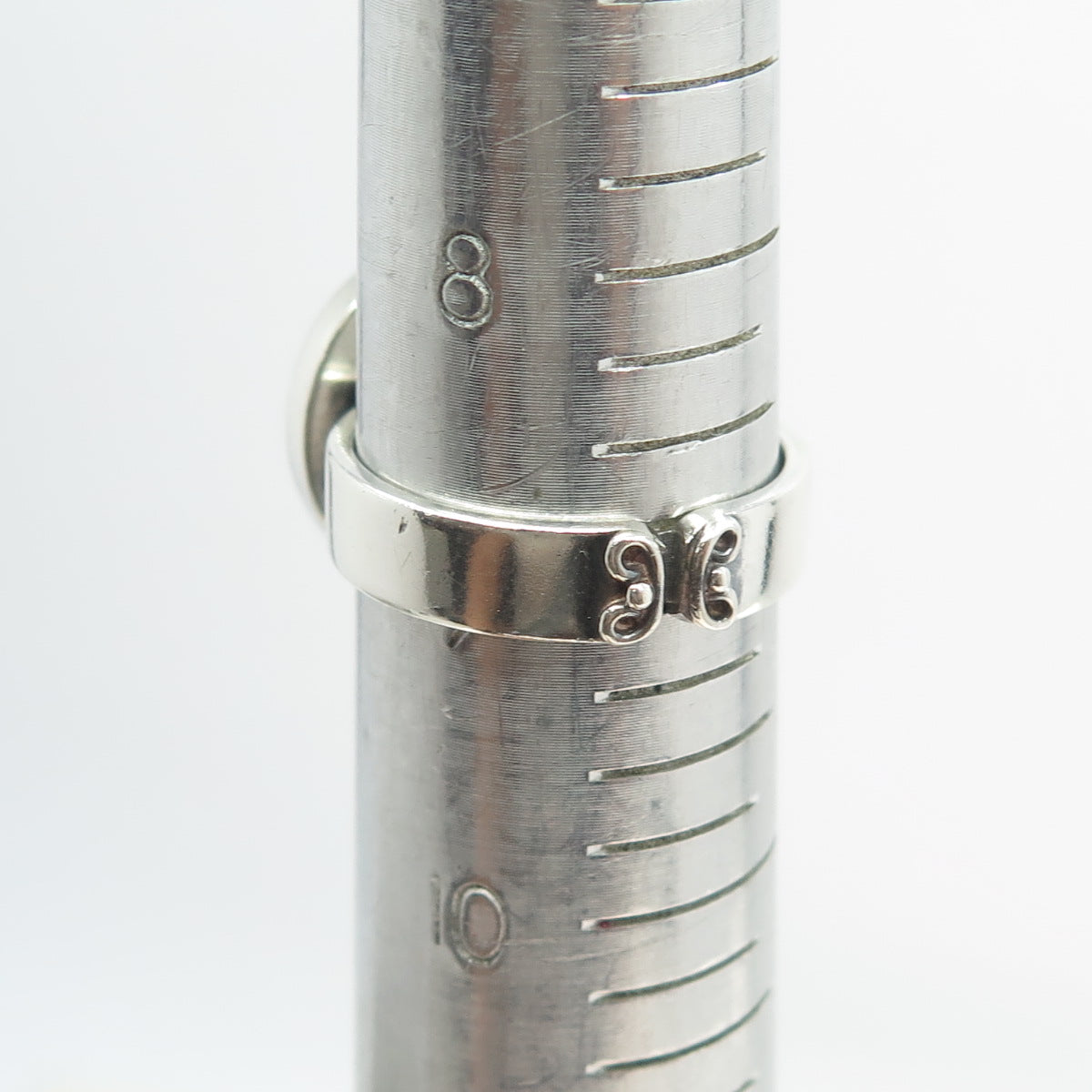 SAJEN 925 Sterling Silver Vintage Abalone Shell Aquamarine Gem Ring Size 9