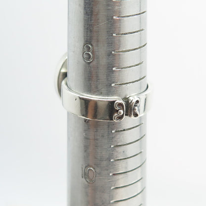 SAJEN 925 Sterling Silver Vintage Abalone Shell Aquamarine Gem Ring Size 9