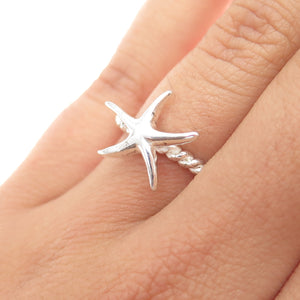 925 Sterling Silver Vintage Starfish Ring Size 5.5