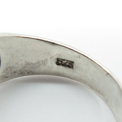 925 Sterling Silver Vintage Ribbed Ring Size 8.5