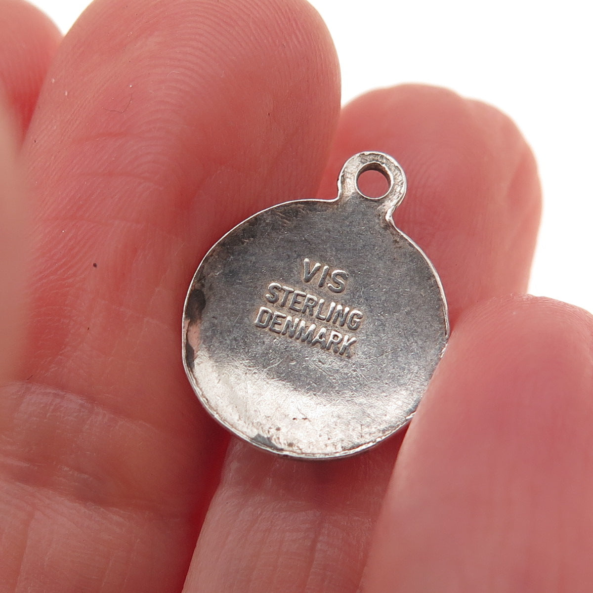 Viscandia Schomacker Sterling Silver Vintage Denmark Enamel Ship Charm Pendant