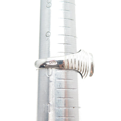 925 Sterling Silver Vintage Real Turquoise Modernist Ring Size 10