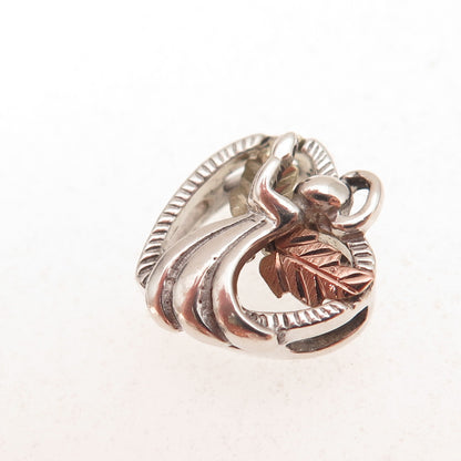 Coleman Co. 925 Sterling Silver 12K Multi-Gold Vintage Angel Heart Charm Pendant