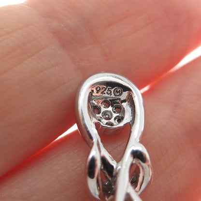 925 Sterling Silver Real Round-Cut Diamond Infinity Minimalist Slide Pendant